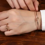 ست دستبند و انگشتر بنگل زنانه کد 27056