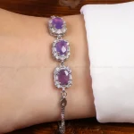 دستبند عقیق سوسنی زنانه کد 27073