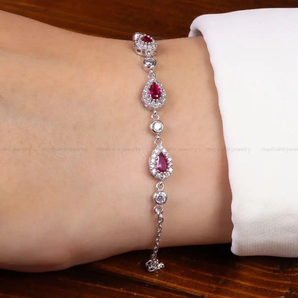 دستبند طرح یاقوت سرخ زنانه کد 27080