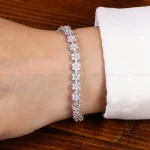 دستبند نقره زنانه طرح جواهر کد 27087