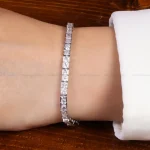 دستبند نقره زنانه طرح جواهر کد 27095