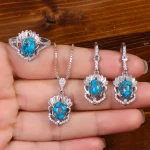 نیم ست فیروزه زنانه کد 27107