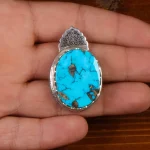 گردنبند فیروزه مردانه طرح کوروش کبیر کد 27190