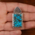 گردنبند فیروزه مردانه طرح الله کد 27192