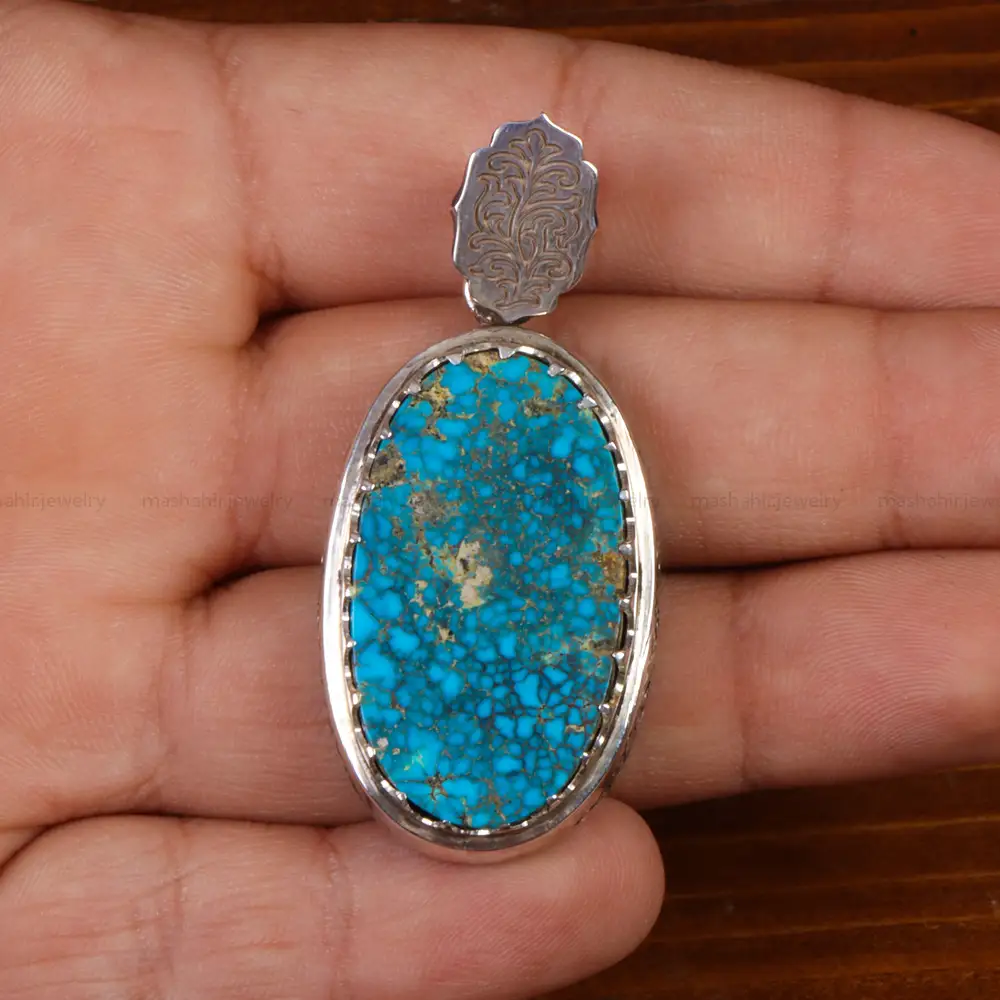 گردنبند فیروزه مردانه کد 27193