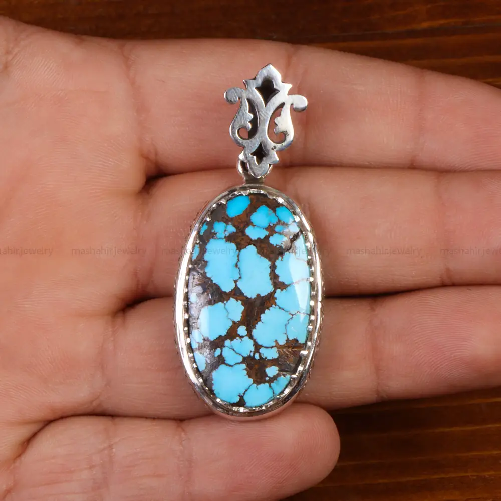 گردنبند فیروزه مردانه کد 27194