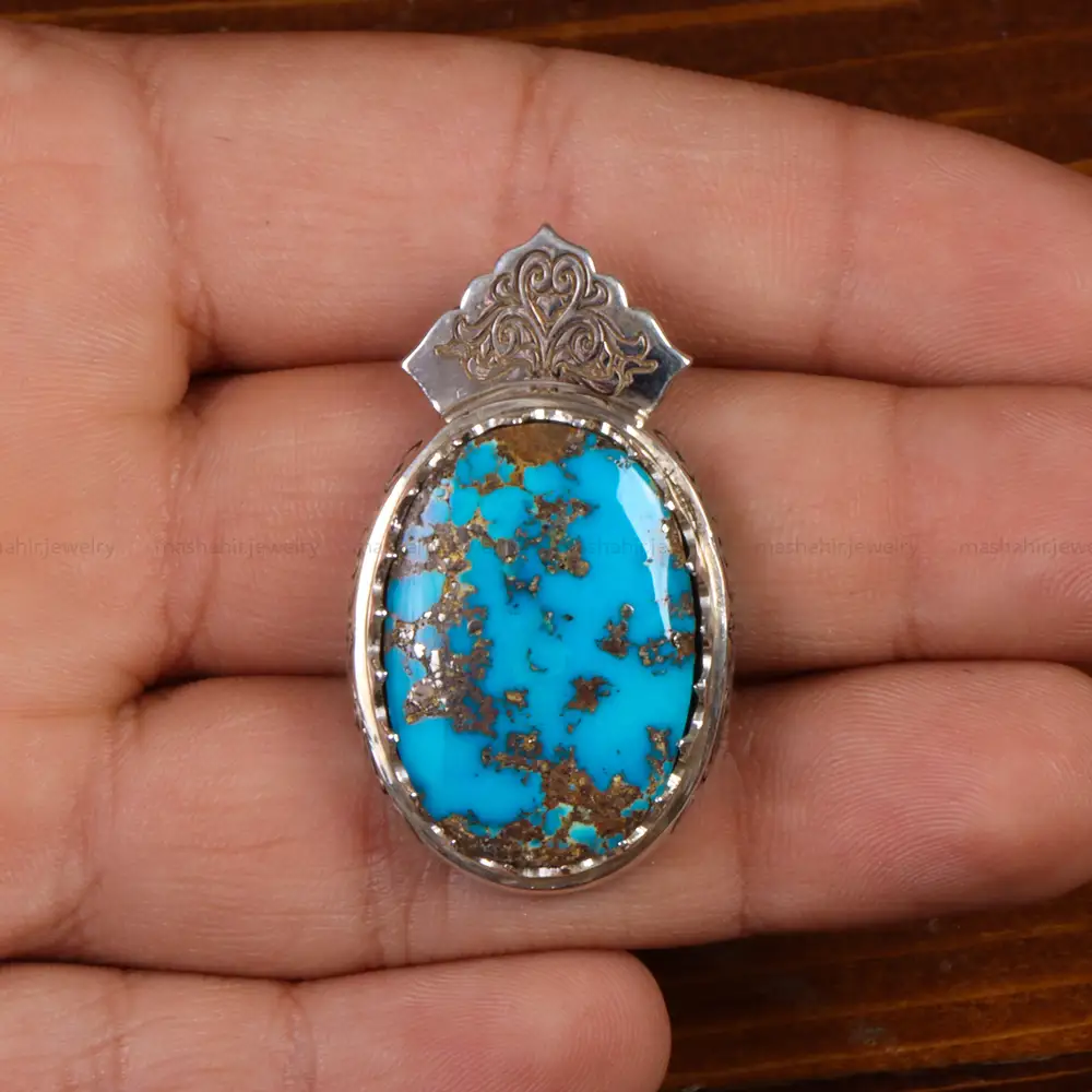 گردنبند فیروزه مردانه کد 27197