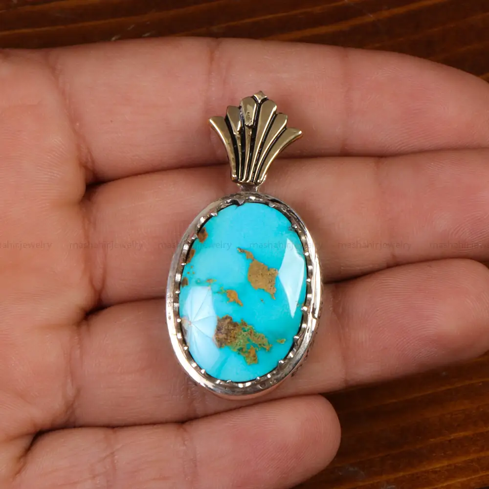 گردنبند فیروزه مردانه طرح الله کد 27198