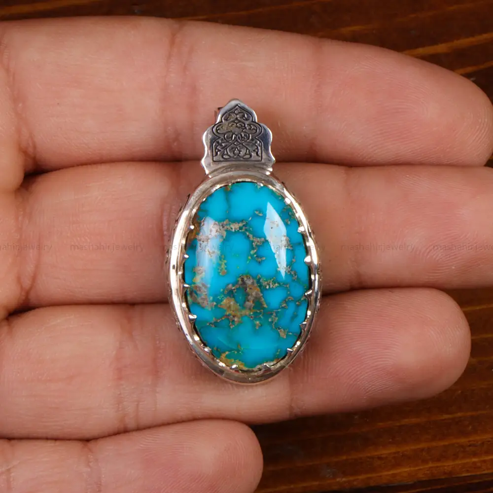 گردنبند فیروزه مردانه طرح هخامنشی کد 27199