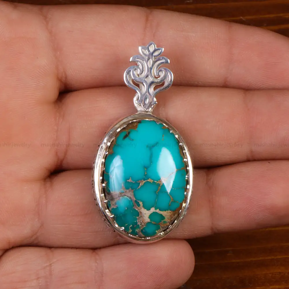 گردنبند فیروزه مردانه طرح کوروش کبیر کد 27200