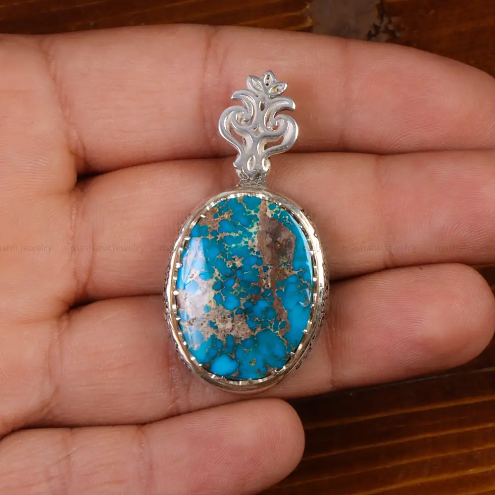 گردنبند فیروزه مردانه طرح یافاطمه کد 27203