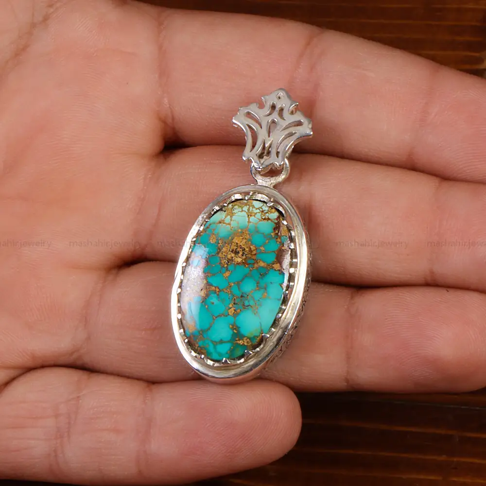 گردنبند فیروزه مردانه طرح هخامنشی کد 27204