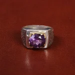 انگشتر آمیتیست مردانه کد 27213