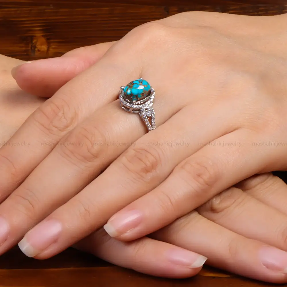 انگشتر فیروزه شجری زنانه کد 27237