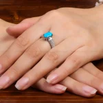 انگشتر فیروزه عجمی زنانه کد 27260