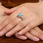 انگشتر فیروزه عجمی زنانه کد 27261
