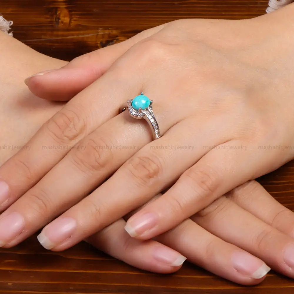 انگشتر فیروزه عجمی زنانه کد 27261