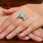 انگشتر فیروزه عجمی زنانه کد 27266