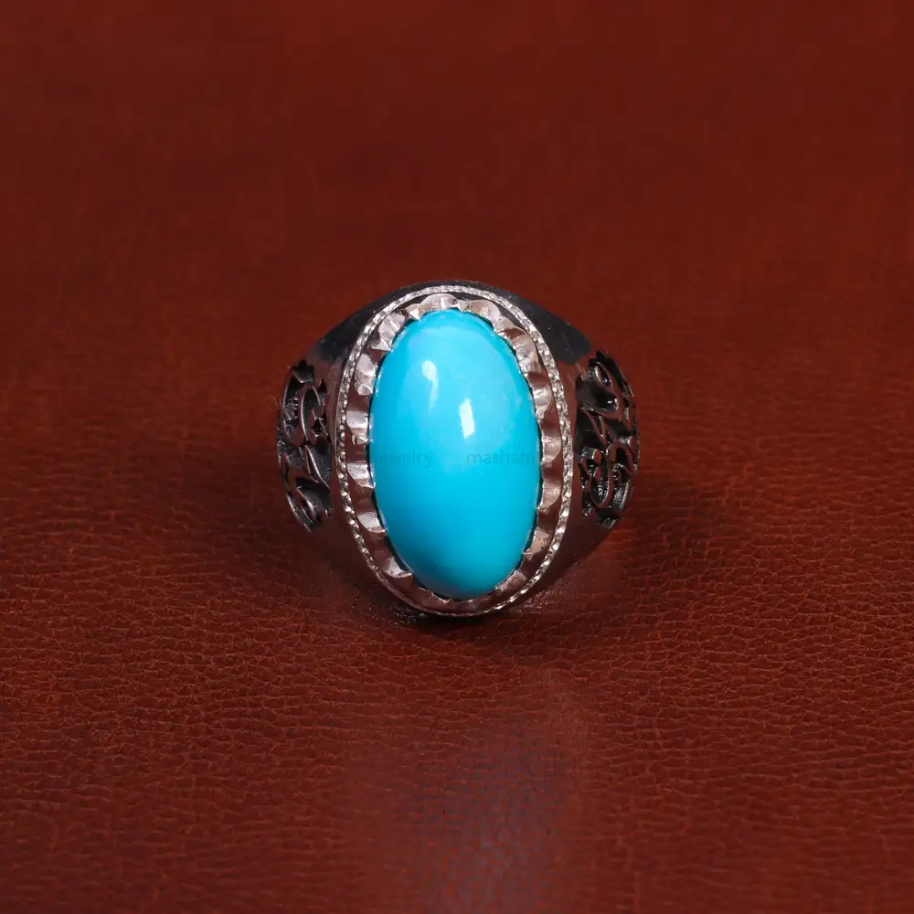 انگشتر فيروزه عجمی مردانه کد 27299