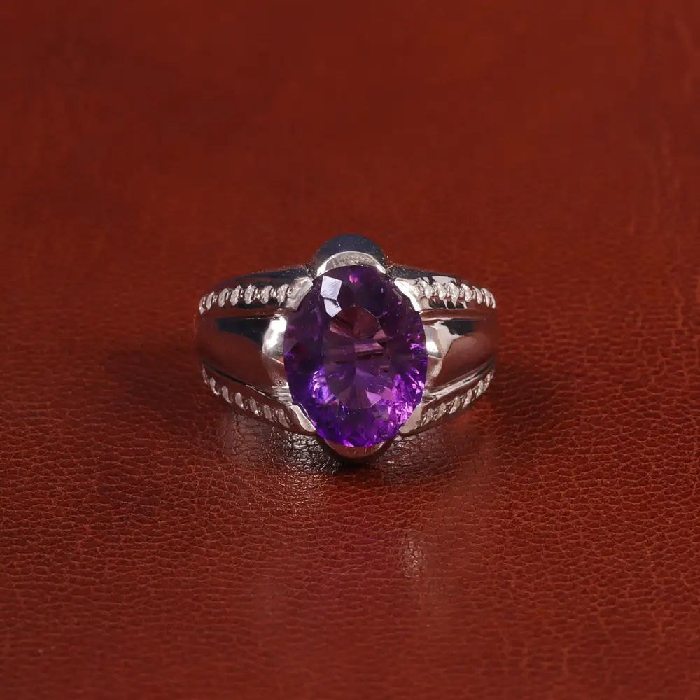 انگشتر آمیتیست مردانه کد 27339