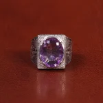 انگشتر آمیتیست مردانه کد 27342