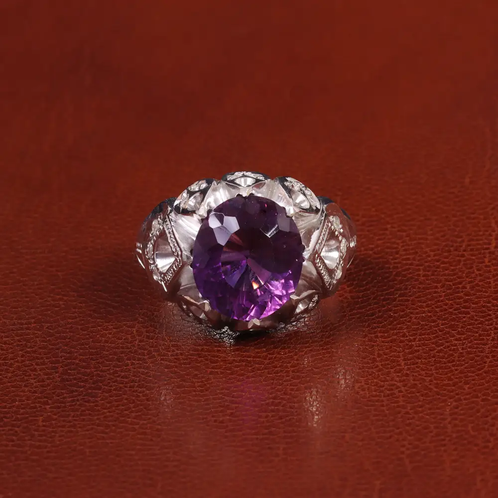 انگشتر آمیتیست مردانه کد 27343