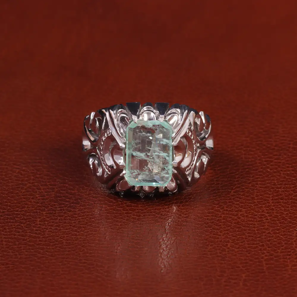 انگشتر زمرد مردانه کد 27348