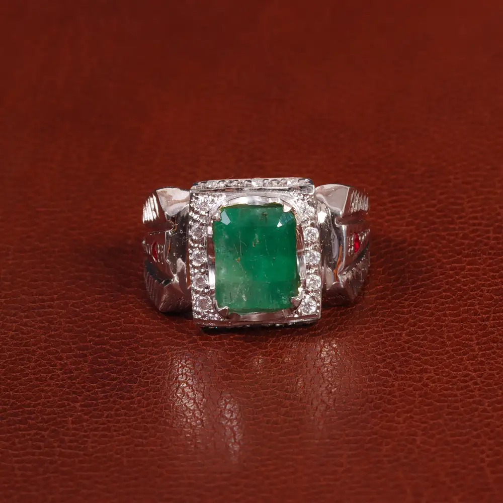 انگشتر زمرد مردانه کد 27355