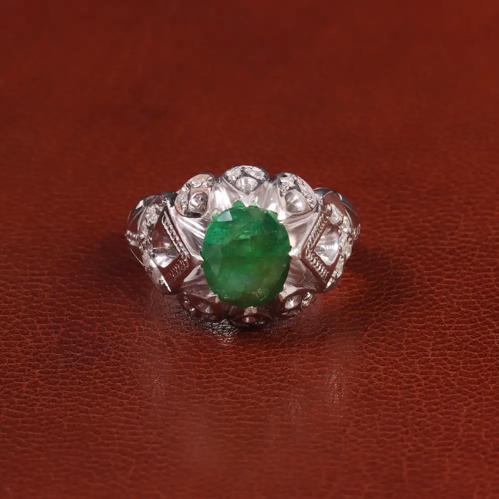 انگشتر زمرد مردانه کد 27365