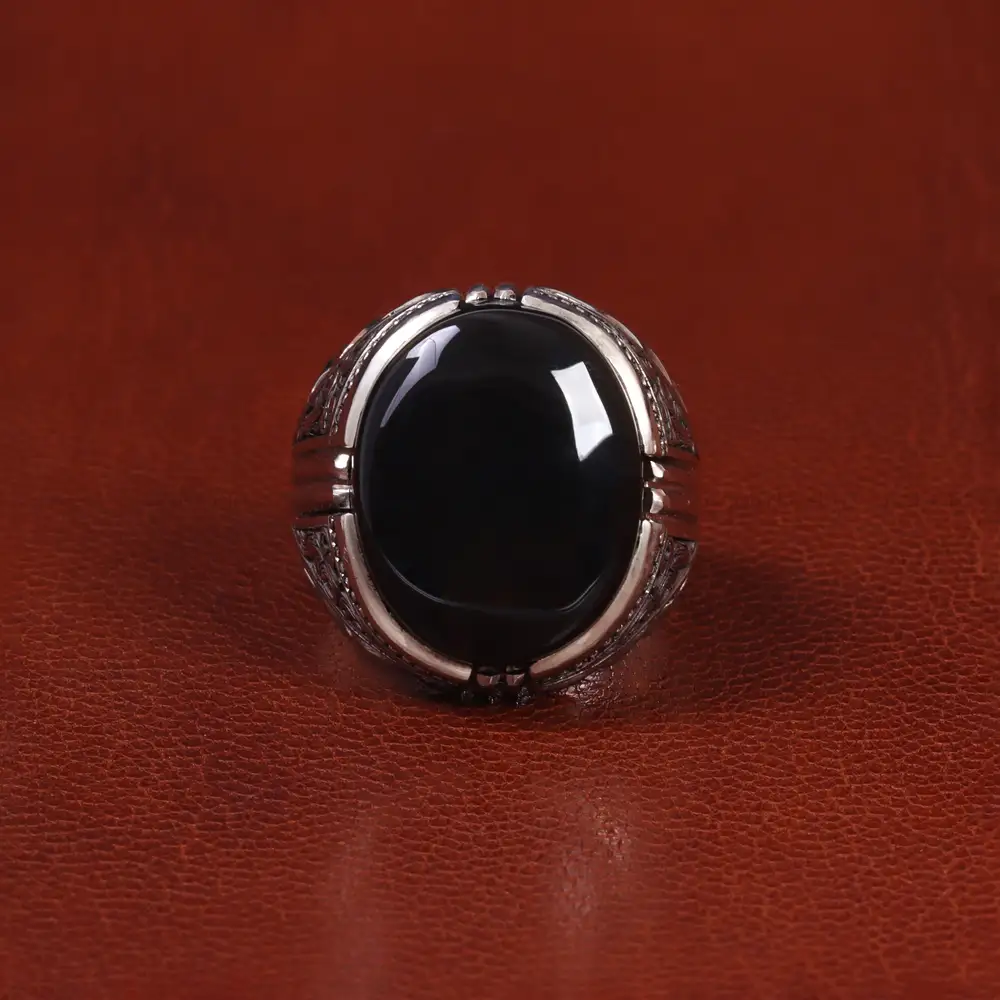 انگشتر عقیق مردانه کد 27372