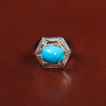 انگشتر فیروزه شجری مردانه کد 27443