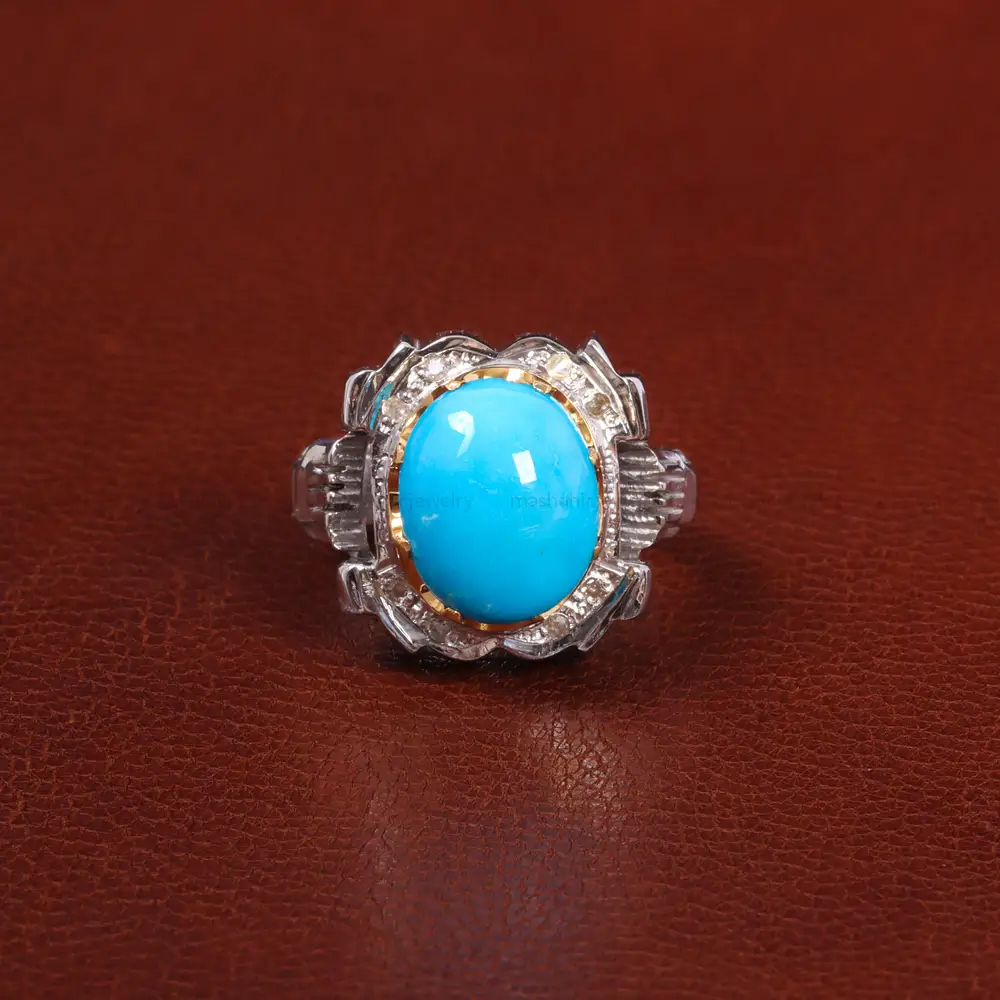 انگشتر فيروزه عجمی مردانه کد 27448