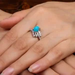 انگشتر فیروزه عجمی زنانه کد 27577