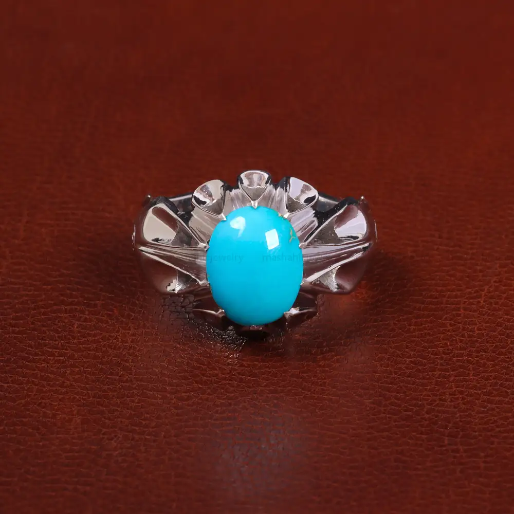 انگشتر فيروزه عجمی مردانه کد 27479