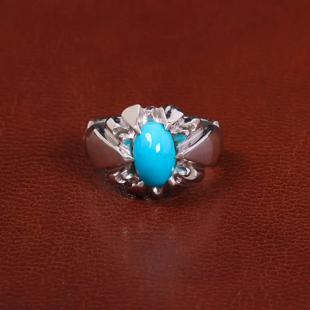 انگشتر فيروزه عجمی مردانه کد 27490