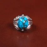 انگشتر فیروزه شجری مردانه کد 27491