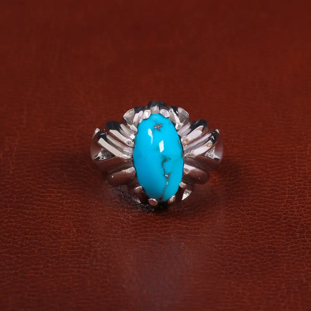 انگشتر فیروزه شجری مردانه کد 27501