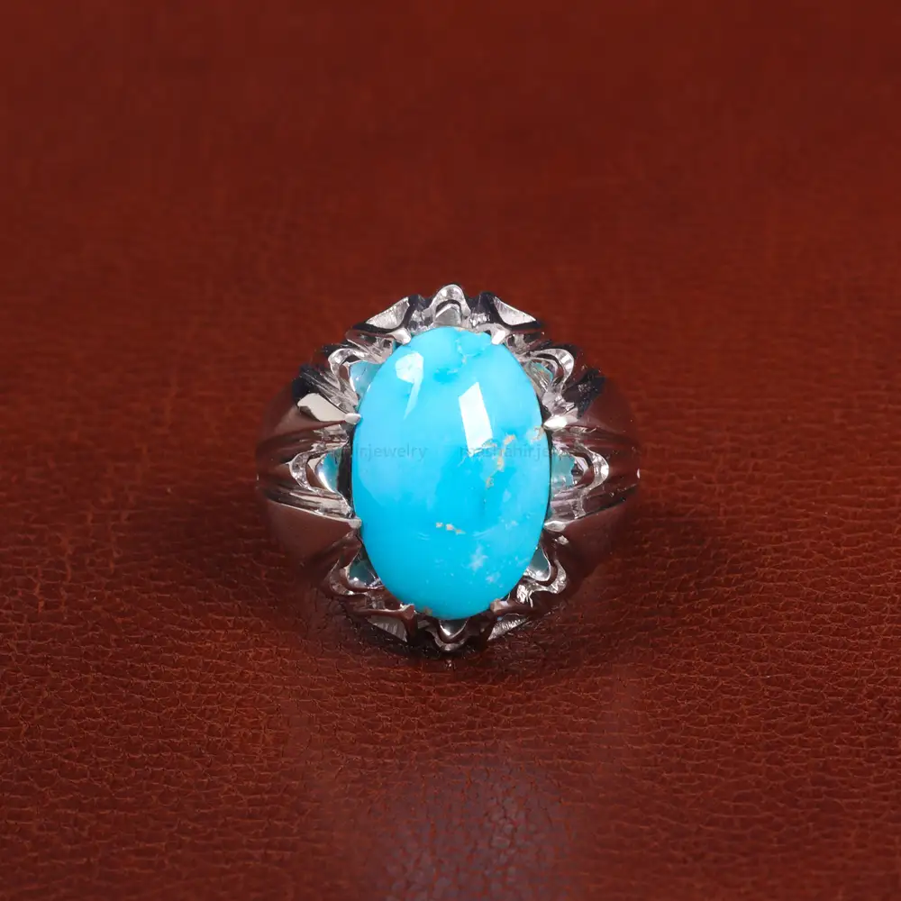 انگشتر فيروزه عجمی مردانه کد 27503