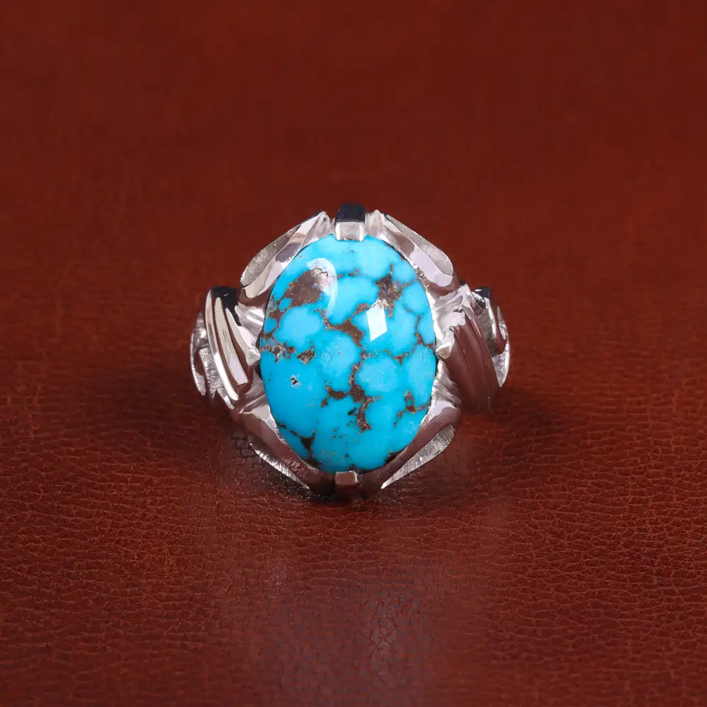 انگشتر فیروزه شجری مردانه کد 27507