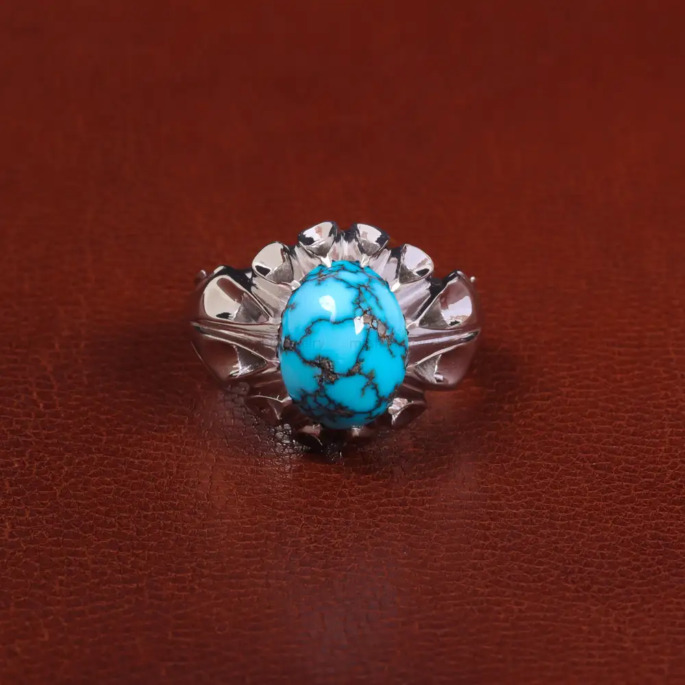 انگشتر فیروزه شجری مردانه کد 27513