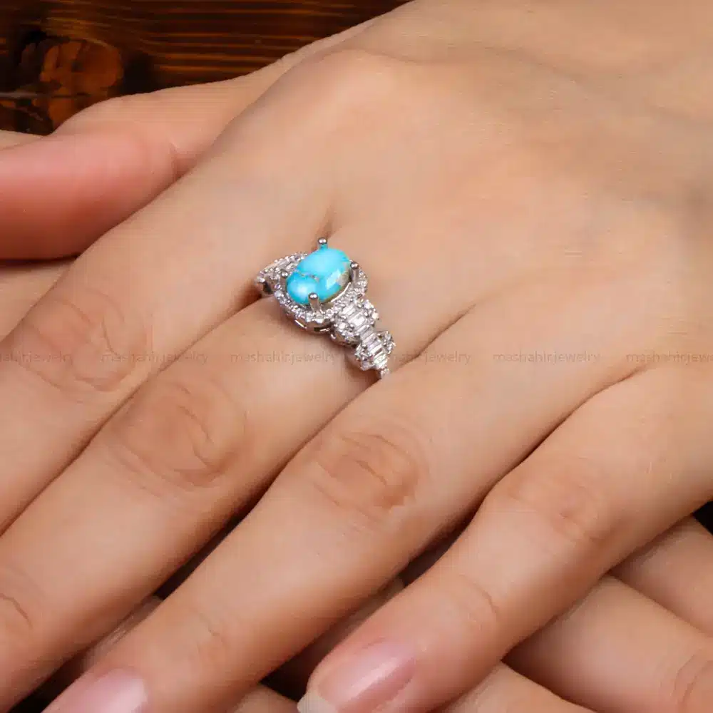 انگشتر فیروزه شجری زنانه کد 27565
