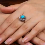 انگشتر فیروزه شجری زنانه کد 27570
