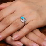 انگشتر فیروزه عجمی زنانه کد 27572