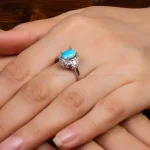 انگشتر فیروزه عجمی زنانه کد 27574