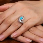 انگشتر فیروزه عجمی زنانه کد 27588