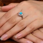 انگشتر فیروزه عجمی زنانه کد 27589