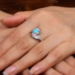 انگشتر فیروزه عجمی زنانه کد 27596