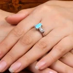 انگشتر فیروزه عجمی زنانه کد 27607