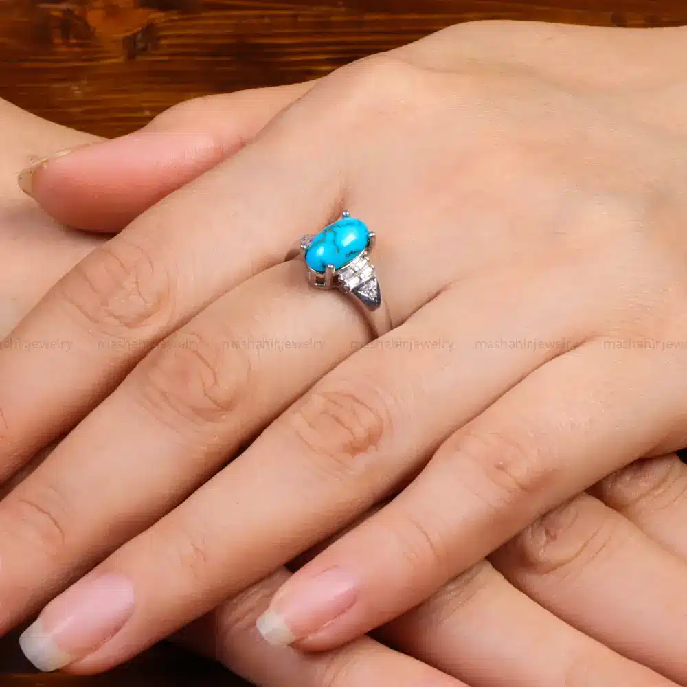 انگشتر فیروزه شجری زنانه کد 27608