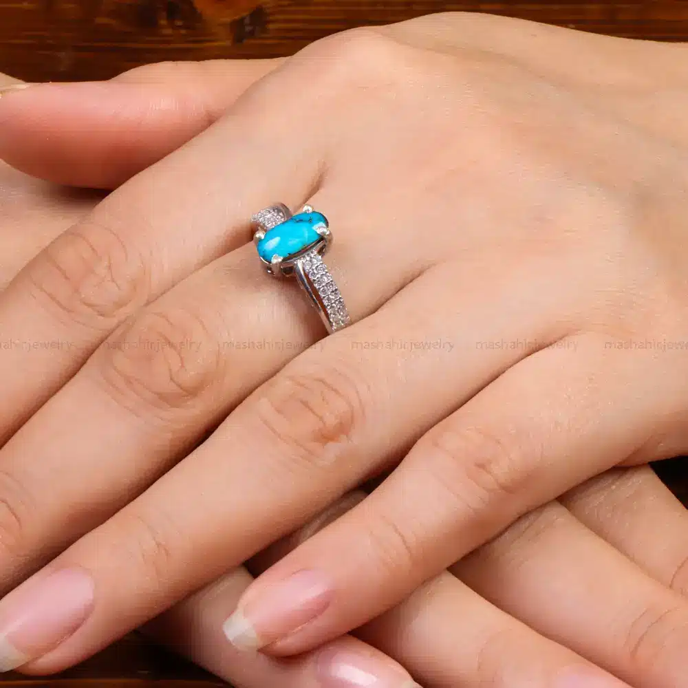 انگشتر فیروزه شجری زنانه کد 27612